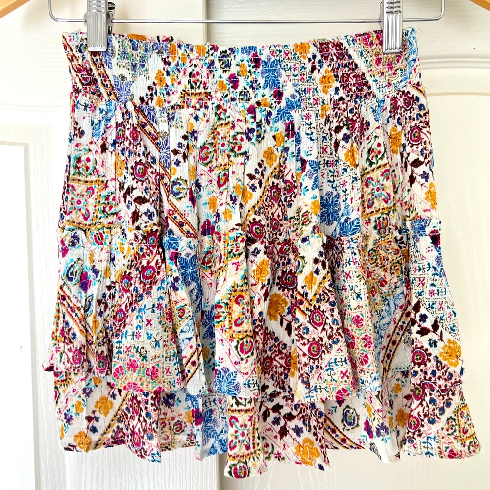 NWT Raga Mini Peplum Ruffled Flowy Boho Skirt